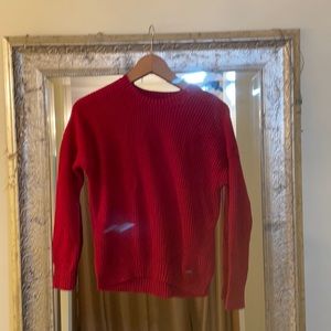 Hollister Red Sweater with side slits and novelty